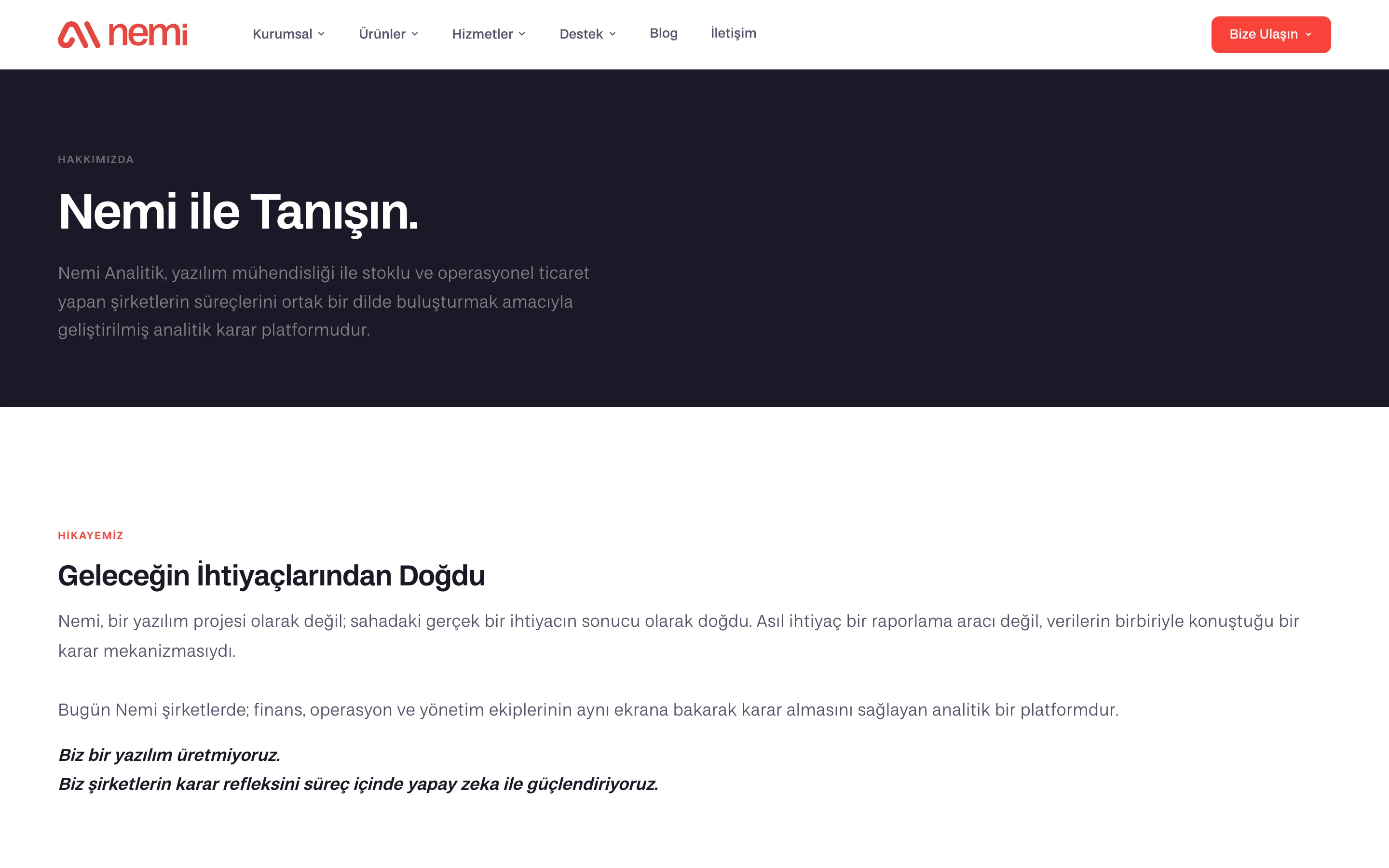İç sayfa — masaüstü ve mobil