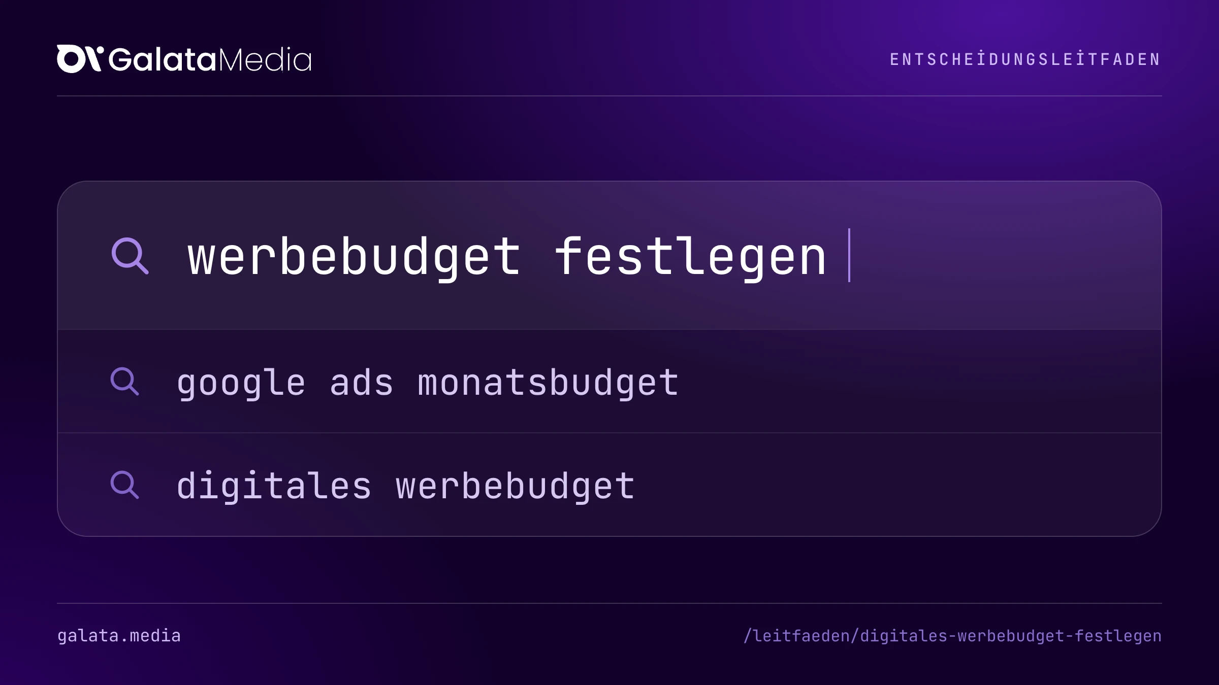 Suchanfragen, die diese Seite beantwortet: werbebudget festlegen, google ads monatsbudget, digitales werbebudget.