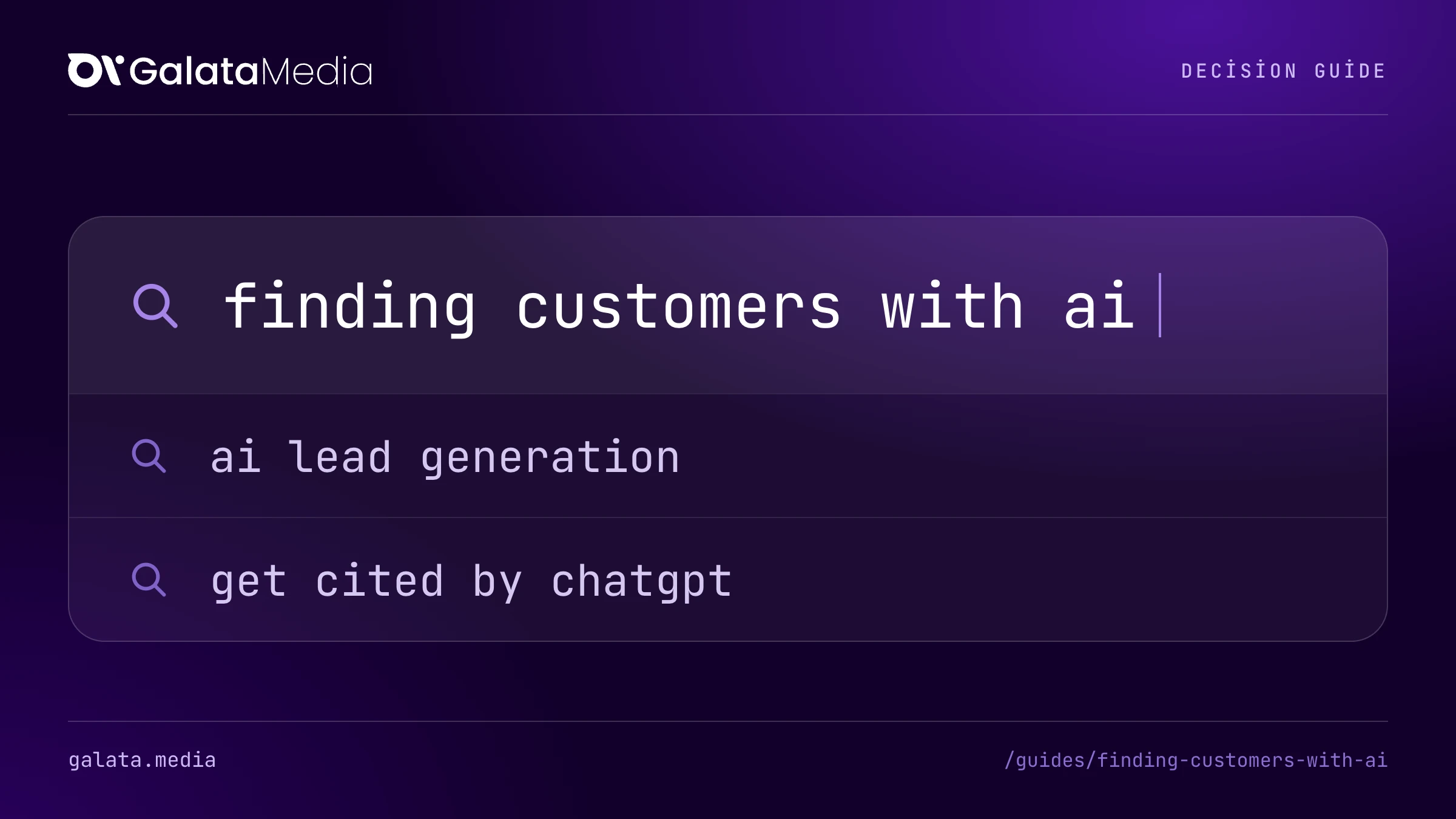 Searches this page answers: finding customers with ai, ai lead generation, get cited by chatgpt.