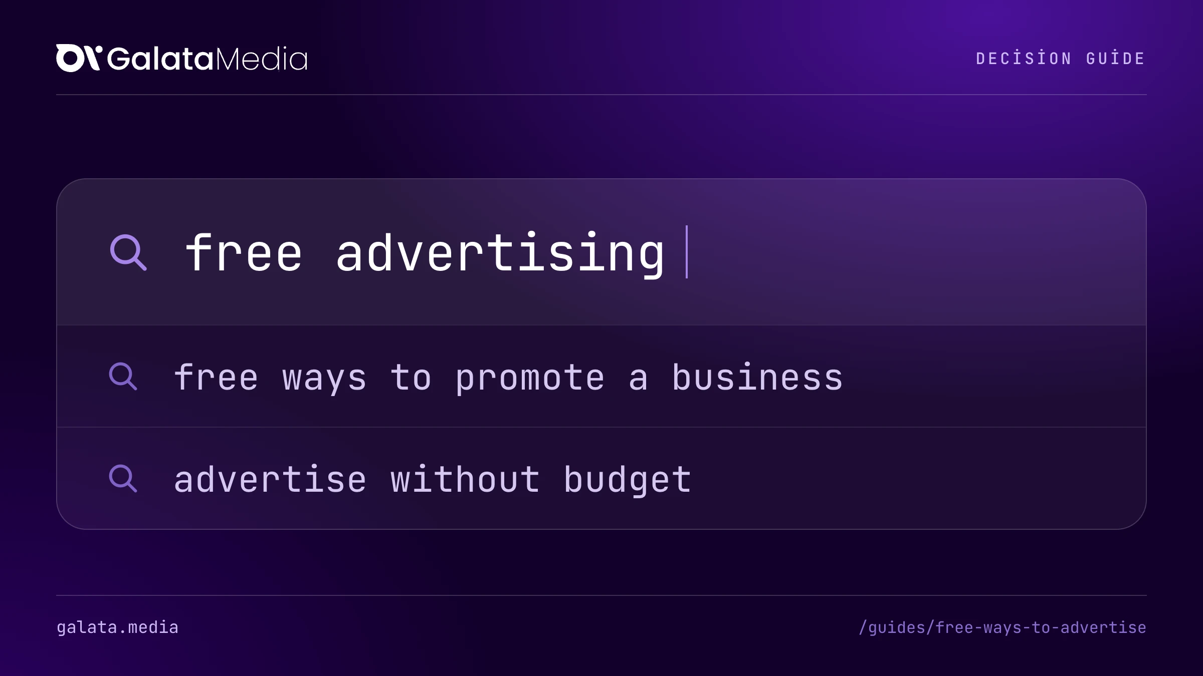 Searches this page answers: free advertising, free ways to promote a business, advertise without budget.