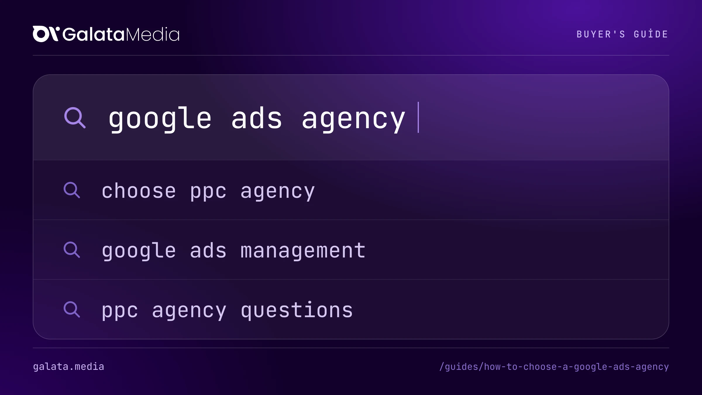 Searches this page answers: google ads agency, choose ppc agency, google ads management, ppc agency questions.