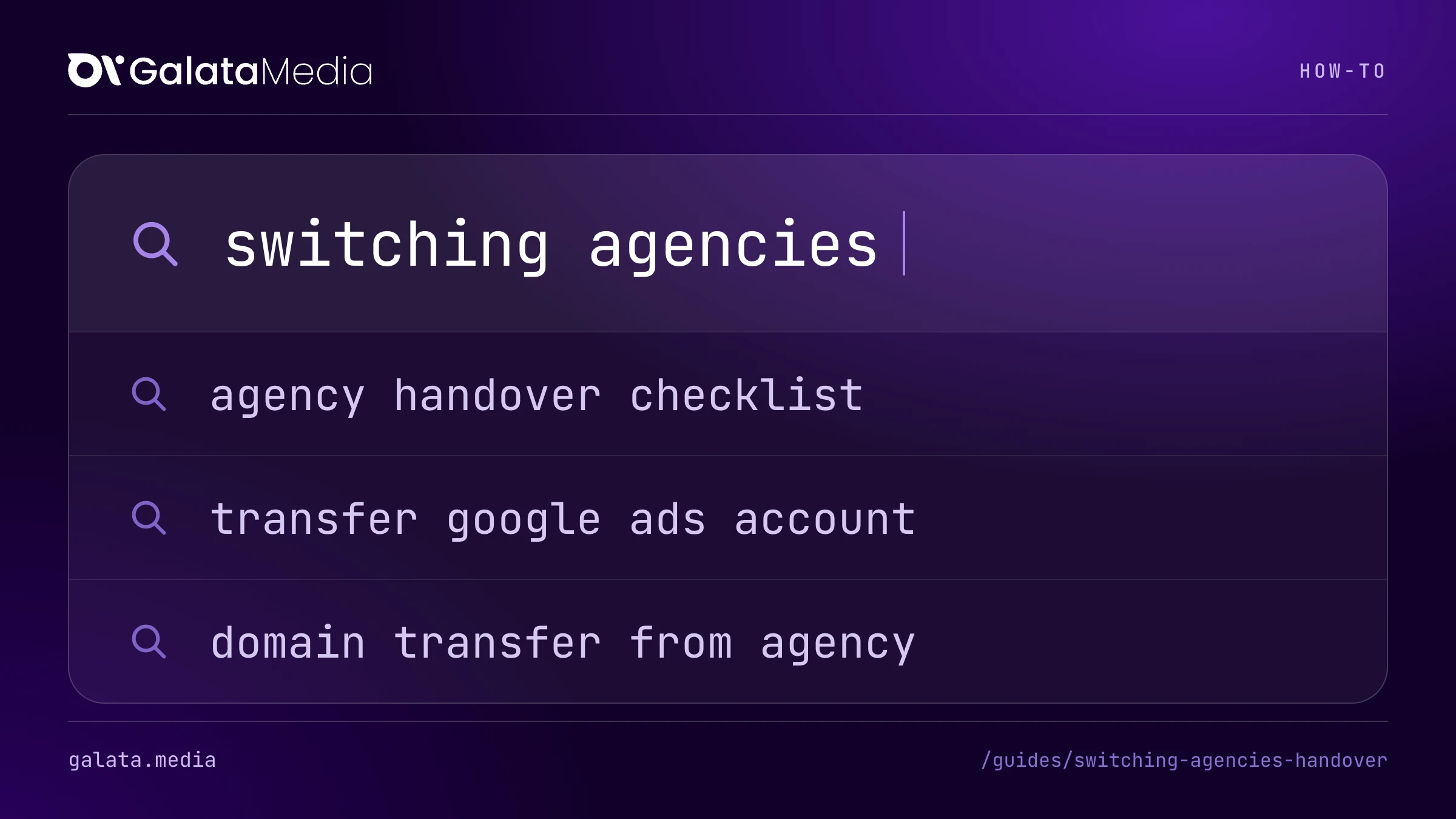 Searches this page answers: switching agencies, agency handover checklist, transfer google ads account, domain transfer from agency.