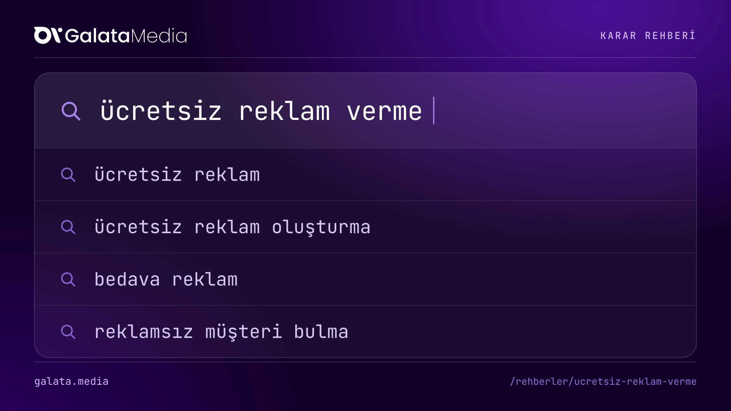 Bu sayfanın cevapladığı aramalar: ücretsiz reklam verme, ücretsiz reklam, ücretsiz reklam oluşturma, bedava reklam, reklamsız müşteri bulma.